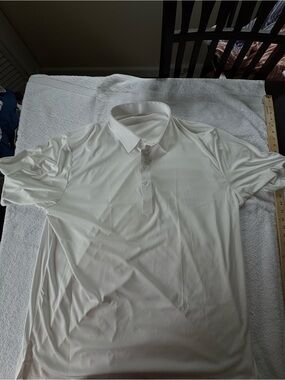 NWOT Collars & Co Men's 3XL White Polo Shirt Relaxed Fit, Short Sleeve
